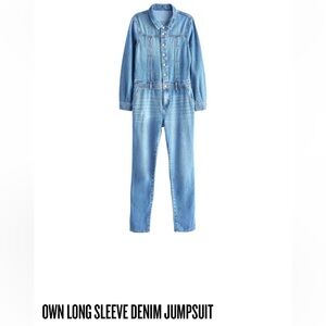 OWN Long Sleeve Denim Jumpsuit